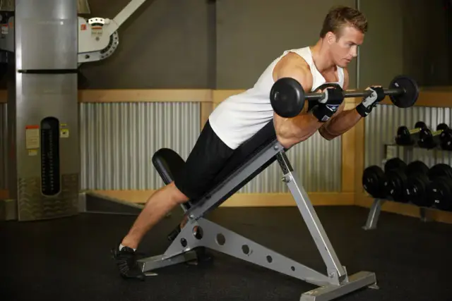 Barbell Curls Lying Against An Incline 2
