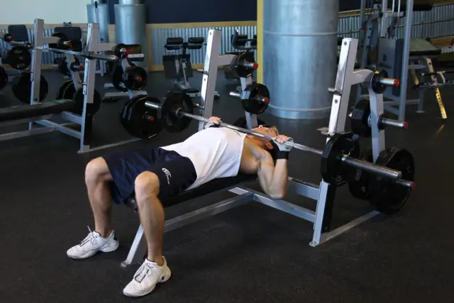 Barbell Guillotine Bench Press — End