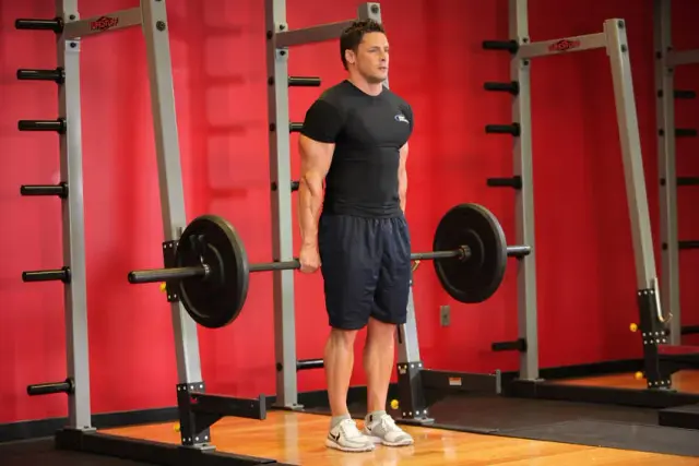 Barbell Shrug Behind The Back 1