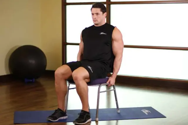 Chair Leg Extended Stretch — Start