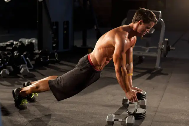 Close-Grip Push-Up off of a Dumbbell 1