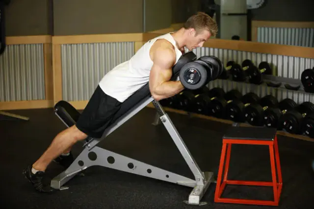 Dumbbell Prone Incline Curl 1