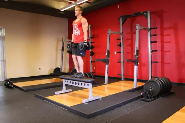 Dumbbell Step Ups — Start