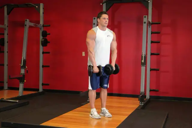 Front Dumbbell Raise — Start