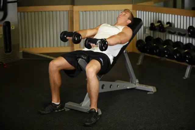 Front Incline Dumbbell Raise — Start