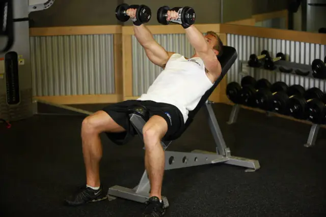 Front Incline Dumbbell Raise — End