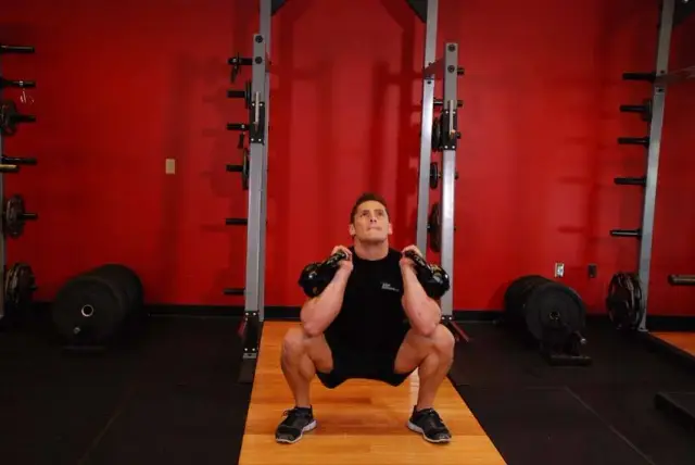Front Squats With Two Kettlebells — End