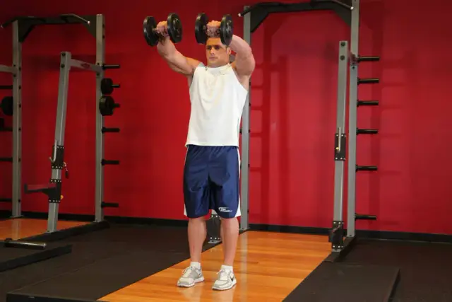 Front Two-Dumbbell Raise — End