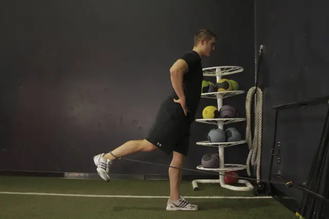 Hip Extension with Bands — End