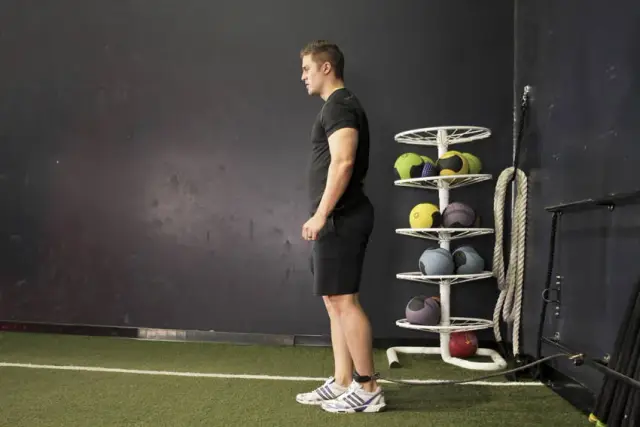 Hip Flexion with Band — Start