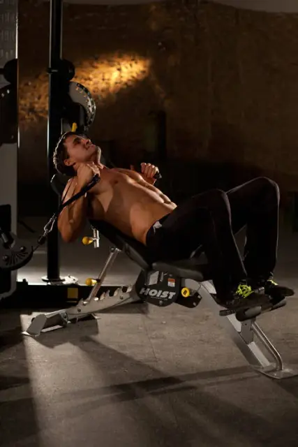 Incline Cable Chest Press — Start