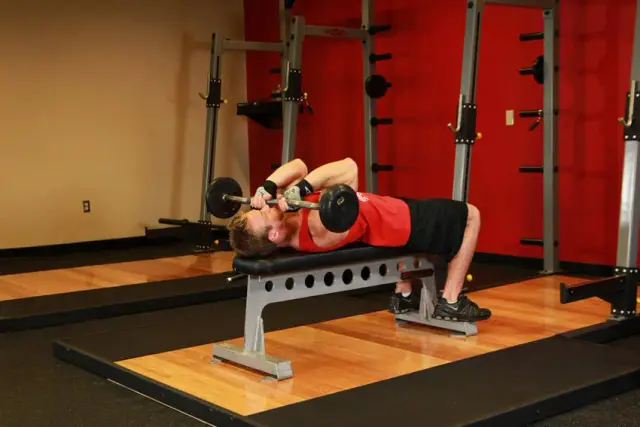 Lying Close-Grip Barbell Triceps Press To Chin 2