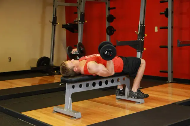 Lying Supine Dumbbell Curl 1