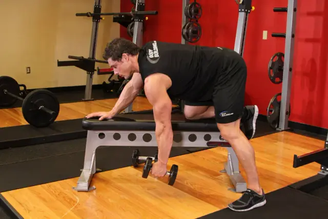 One-Arm Dumbbell Row — Start