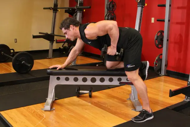 One-Arm Dumbbell Row — End