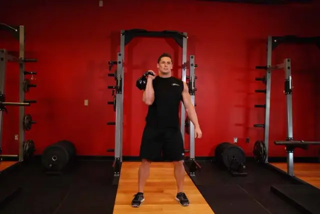 One-Arm Kettlebell Clean and Jerk — End