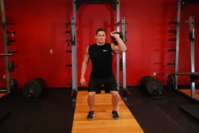 One-Arm Kettlebell Push Press — End