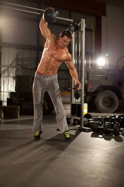 One-Arm Medicine Ball Slam — Start