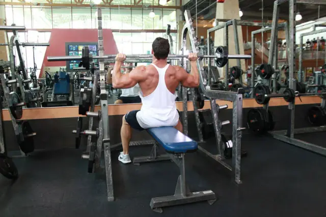 Seated Barbell Military Press — Start