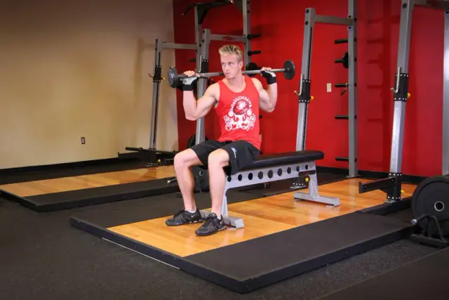 Seated Barbell Twist — End