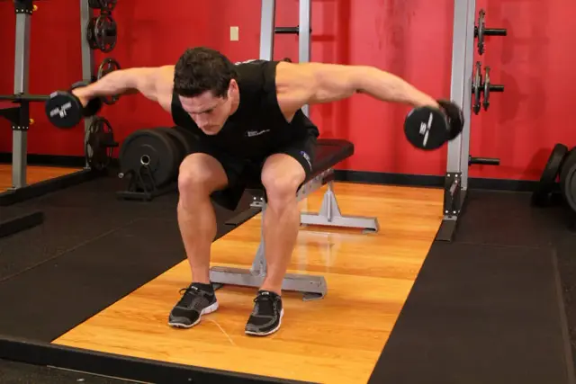 Seated Bent-Over Rear Delt Raise — End
