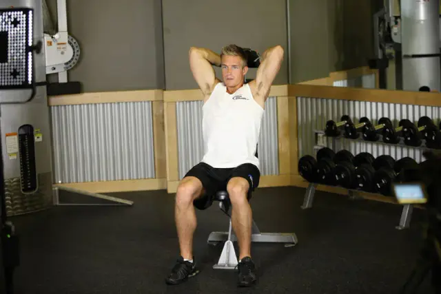 Seated Triceps Press — Start