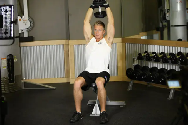 Seated Triceps Press — End