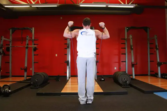 Shoulder Press - With Bands — Start