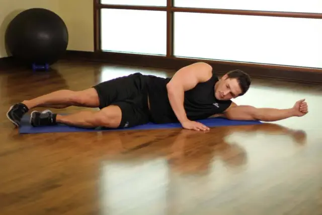 Side-Lying Floor Stretch — Start
