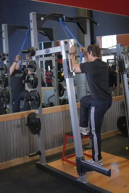 Single-Leg High Box Squat — End