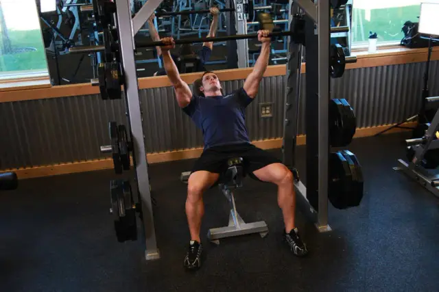 Smith Machine Incline Bench Press — End