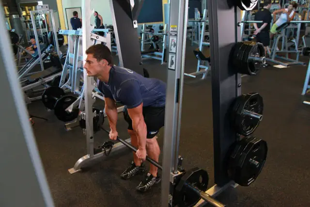 Smith Machine Stiff-Legged Deadlift — Start