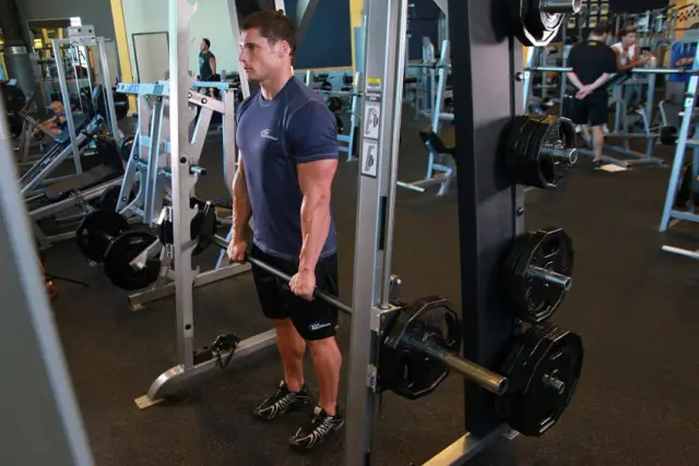 Smith Machine Stiff-Legged Deadlift — End