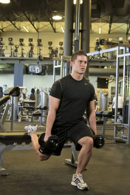 Split Squat with Dumbbells — End