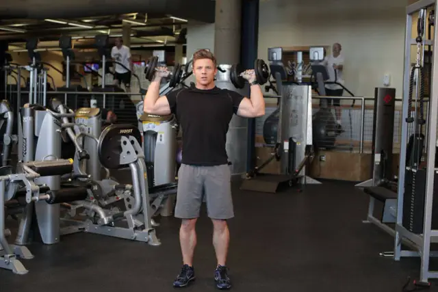 Standing Alternating Dumbbell Press — Start