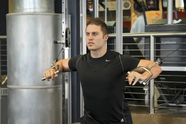Standing Cable Chest Press — Start