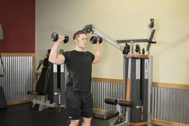 Standing Dumbbell Press — Start