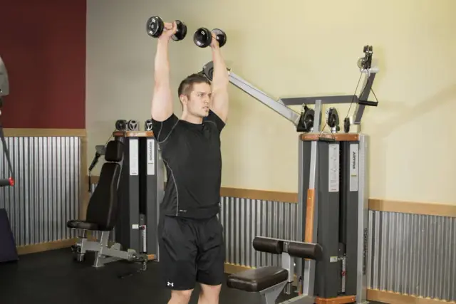 Standing Dumbbell Press — End
