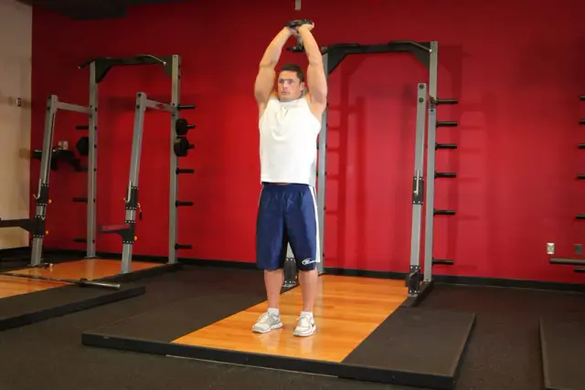 Standing Dumbbell Triceps Extension — Start