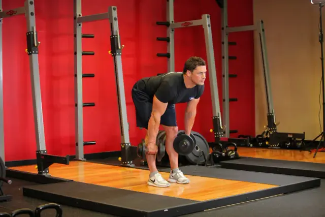 Stiff-Legged Dumbbell Deadlift — End