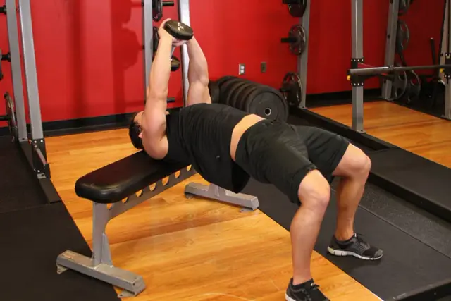 Straight-Arm Dumbbell Pullover — Start